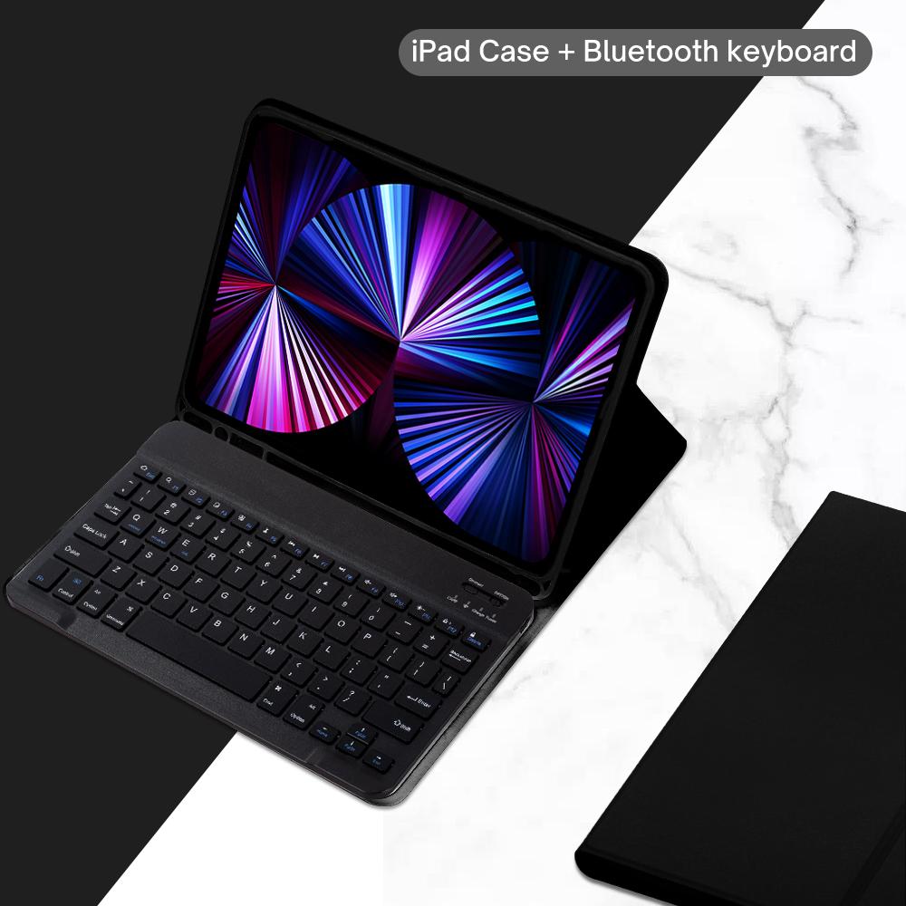 Hülle mit Tastatur für iPad Air 11 13 2024, für iPad 10.2 7/8/9. 10. Generation, Air 4 5 10.9'' Pro 11 12.9 Hülle mit Bleistifthalter iPad Air 13 2024 M2