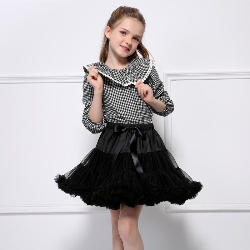 Kinder Mädchen Tüll Rock Baby Mädchen Kleidung Tutu Pettiskirt Rock Mode Mädchen Kleidung Prinzessin Röcke Rock Für Mädchen Kleidung 3-4years schwarz