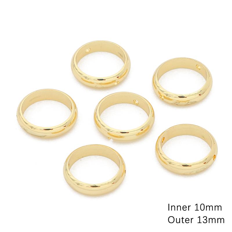 5 Stücke Kupfer Hängende Überzogene Runde Perlen Ring Für DIY Halskette Armband Ohrringe Schmuck Machen Handwerk Zubehör 13mm 5pcs gold