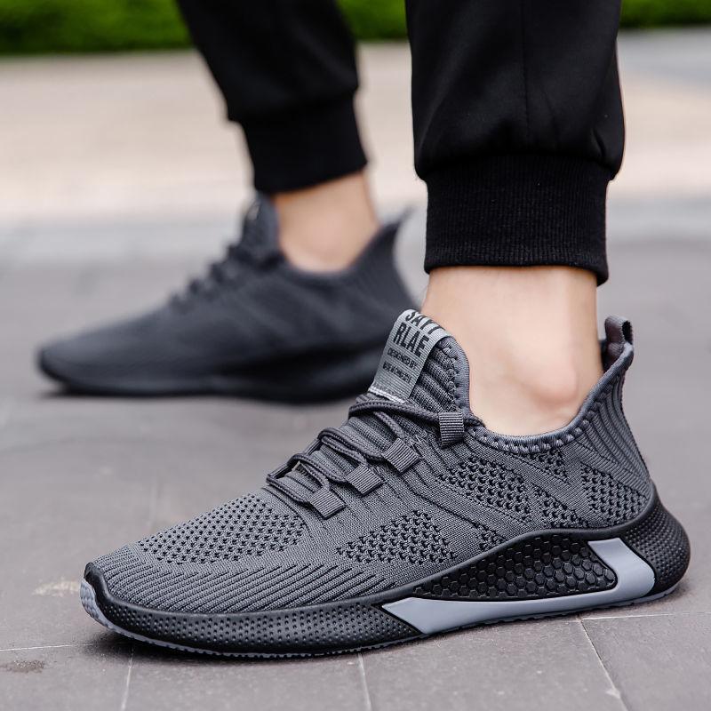 Herren Sneaker Atmungsaktives Mesh Freizeitschuhe Schwarz Weiß Plateauschuhe Mode Sneaker Luxus Herrenschuhe Tennis Herren Größe 39-44 42 grau