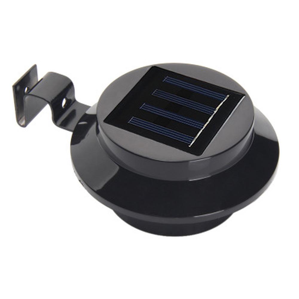 3 LED Solarbetriebene Zaun-Dachrinnenleuchte für den Außenbereich, Garten, Wand, Lobby, Weglampe, Solarpanel, Wegzaun schwarz