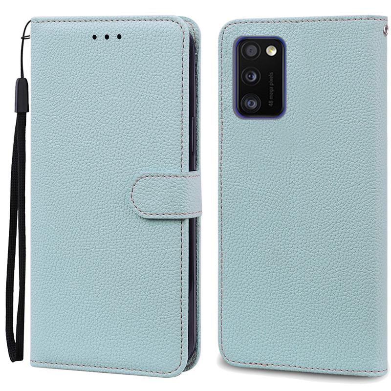 A41 Hülle Für Samsung Galaxy A41 Hülle Brieftasche Leder Klapphülle Für Samsung A41 A 41 Hülle A415F Weiche Silikonhülle Coque Fundas For Samsung A41 hellblaue