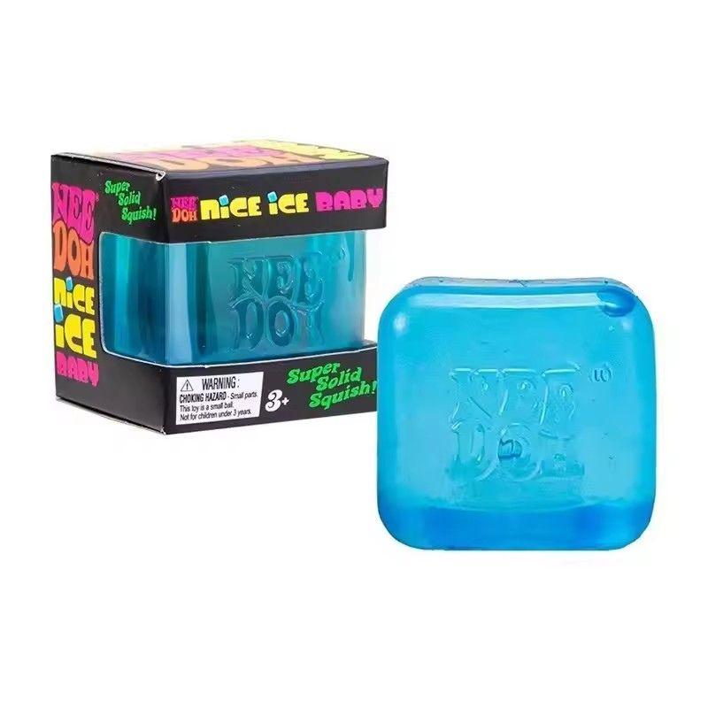 Needoh Schöner Würfel Sensorischer Stressabbau Fidget Spielzeug für Angst & Konzentration Schreibtisch Sensorischer Würfel für Erwachsene & Kinder blau