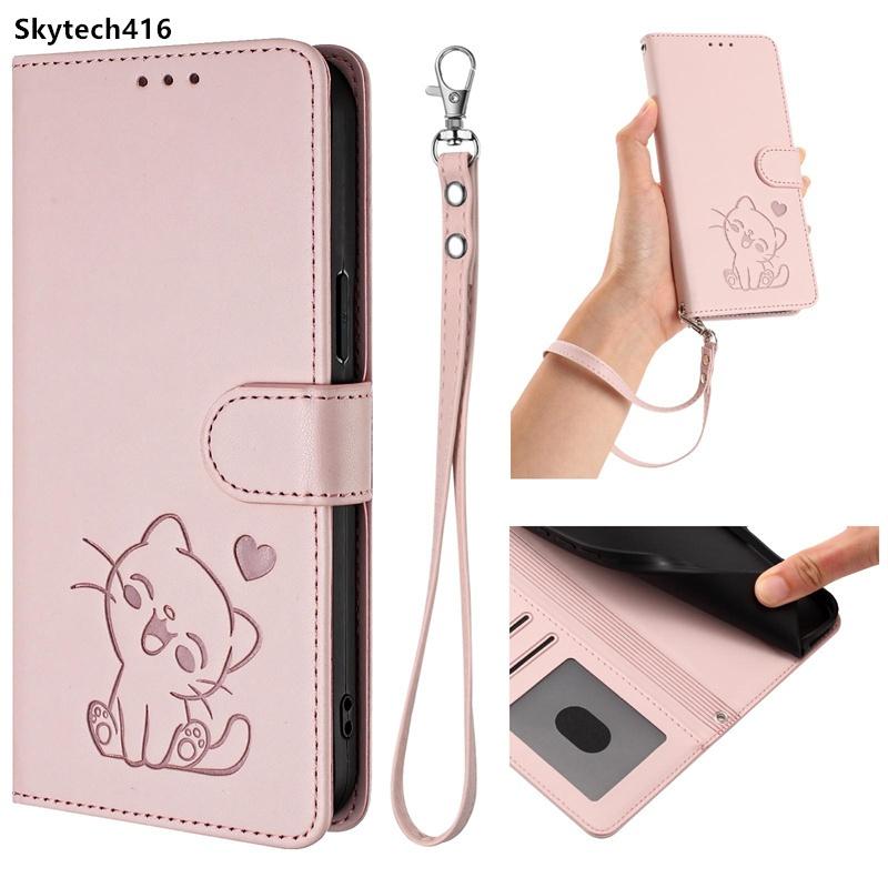 Hülle für Nothing CMF Phone 1 2 3 2A 3A Pro Klapphandyhülle Niedliche Katze Voll Stoßfest Schutz Kartenfach Leder Brieftasche Hülle Nothing phone 3A rosa