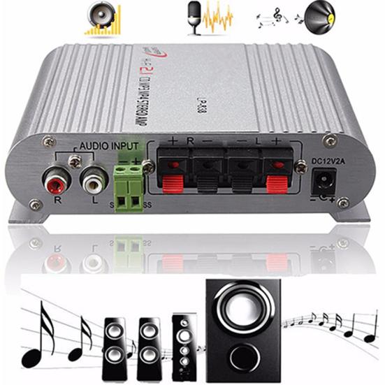 Mini Hi-Fi Verstärker Booster Radio 2.1 MP3 DVD Stereo für Auto Motorrad Zuhause