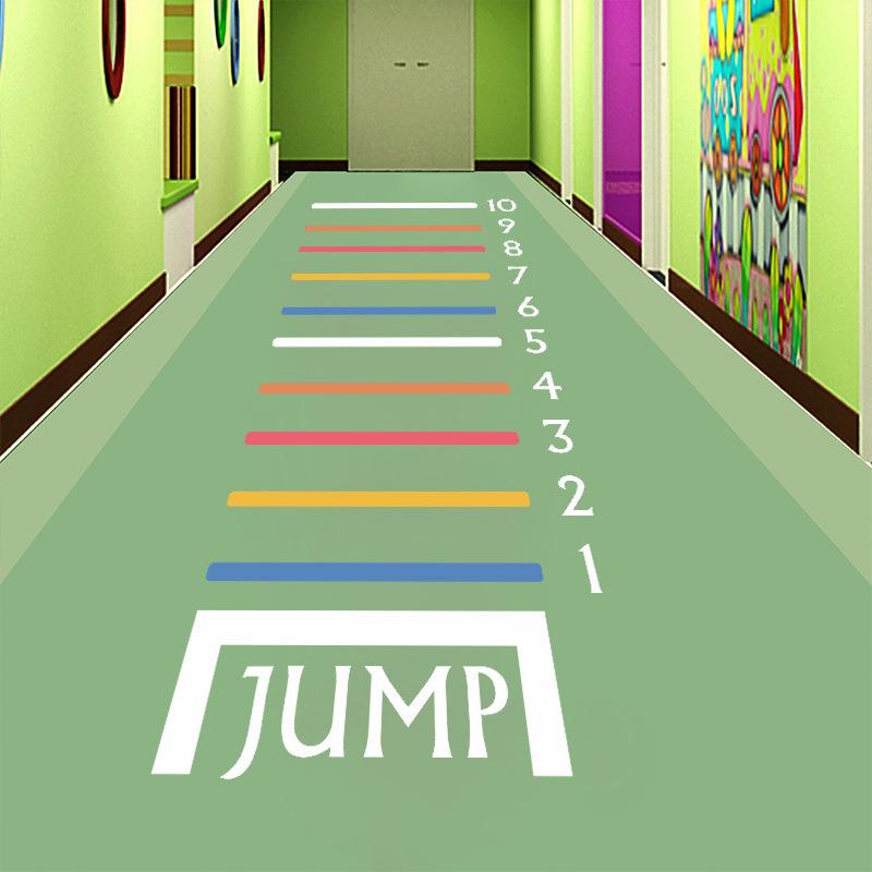 Cartoon Weitsprung Sport Wandaufkleber für Kinderzimmer Kinderzimmer Dekor Hüpfburg Vinyl Aufkleber Früherziehung Spielzimmer Kinder Schlafzimmer Aufkleber 30x60cmx2pcs bunt