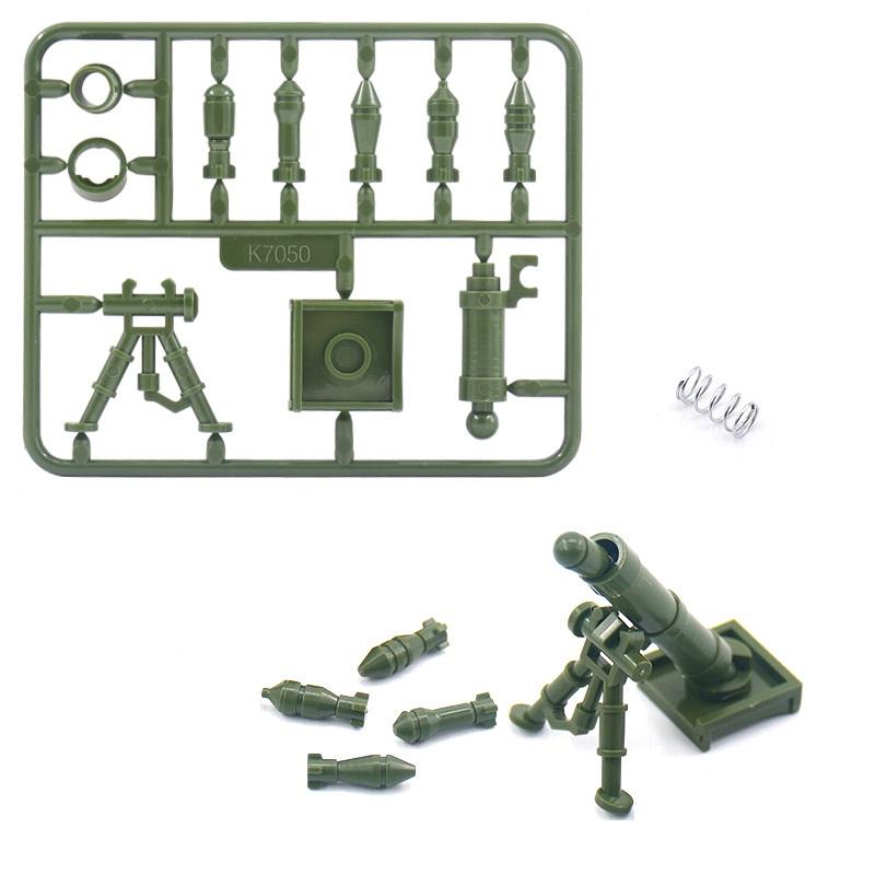 WW2 US-Militärwaffe Zweiter Weltkrieg M2 Mörser Minifigur Zubehör Pistole Bausteine Kit Ziegel Sets Waffen Modell Kinderspielzeug