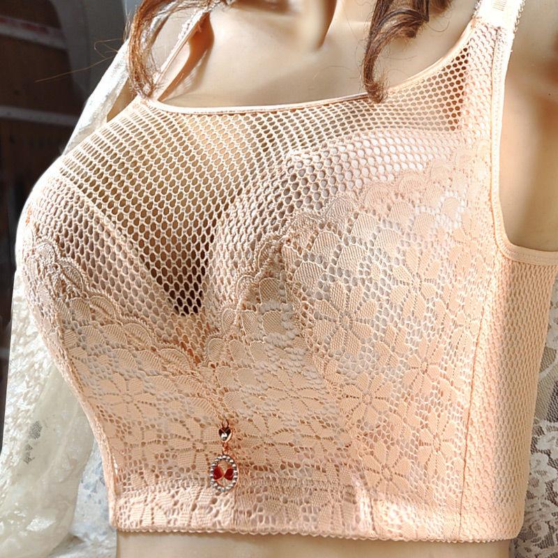 Push-Up-BH Übergrößen-BHs für Frauen 34–46 CD Sexy Spitzen-Bralette ohne Bügel Büstenhalter Damen Dessous Mode Bracier Mujer 52/120E beige
