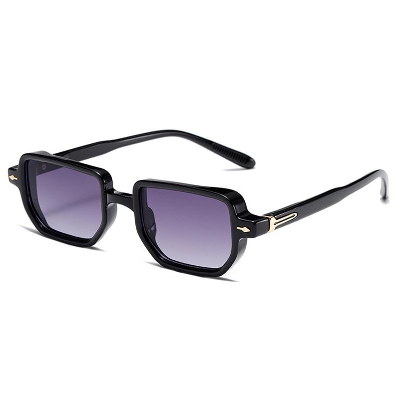 SO&EI Retro Rechteck Nieten Herren Punk Gradient Sonnenbrillen Schattierungen UV400 Mode Olivgrün Sonnenbrillen