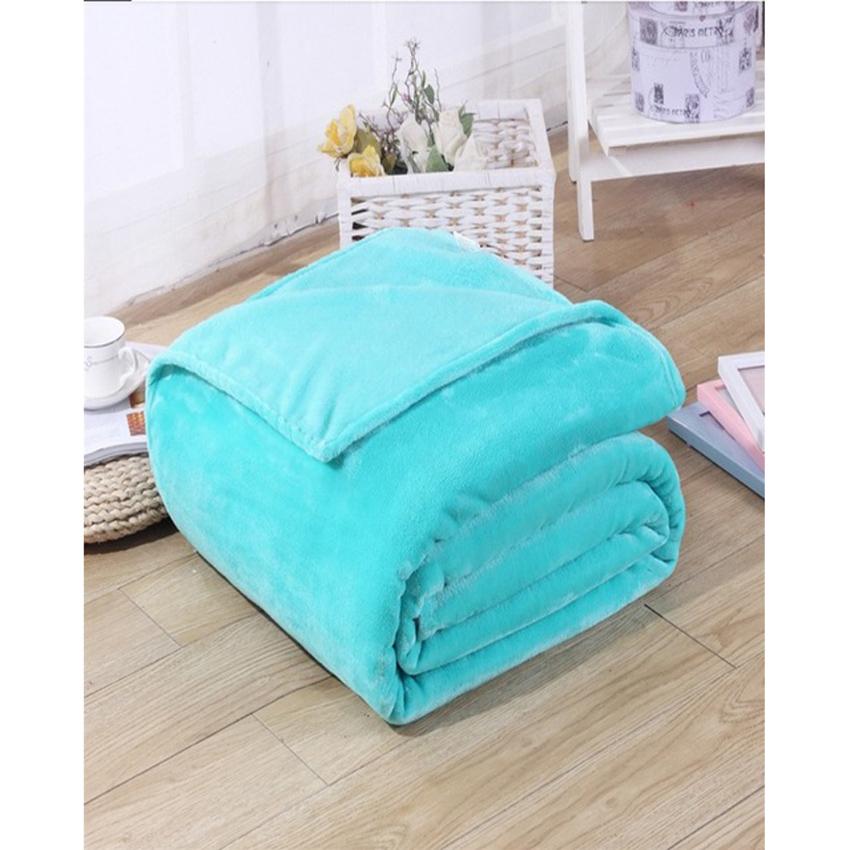 Leichte, dünne, mechanisch gewaschene Flanelldecke, Plaids, superwarme, weiche Decken, Überwurf auf Sofa/Bett/Reise, Patchwork, solide Tagesdecke 180x200cm see-blaue