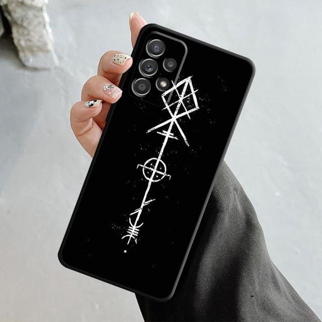 Viking Vegvisir Logo Baum Fall für Samsung Galaxy A14 A73 A53 A71 A51 A31 A33 A22 A12 A21s A13 A32 a52s A72 A52 A23 Samsung A71