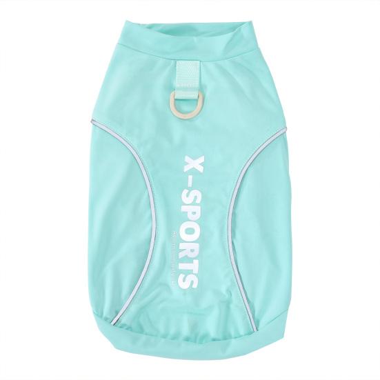 Hunde Kühlweste mit D-Ring Sonnenschutz Hund Sommer T-Shirt Atmungsaktiv Kleine Welpenkleidung für Kleine Mittlere Hunde Katzen M blau