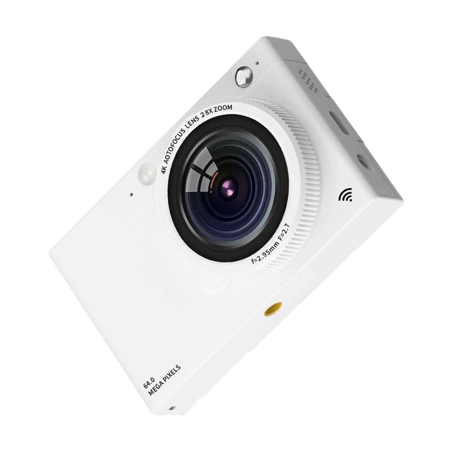 Tragbare 4K CCD Digitalkamera WiFi Digitale Videokamera 64MP 2,83 Zoll IPS Bildschirm Manuell/Auto weiß