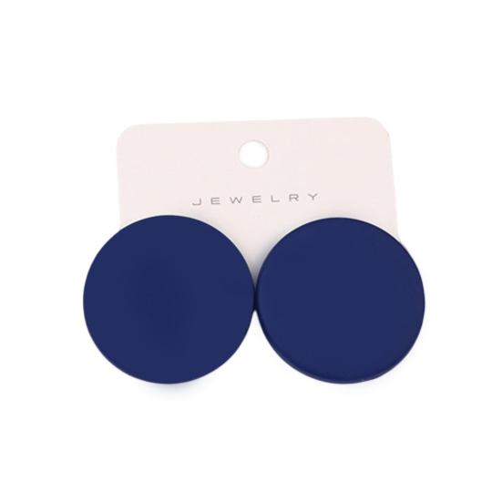 1 paar Ohrstecker Candy Farbe geometrische Spray Farbe Piercing einfache Frauen Mädchen groß dunkelblaue