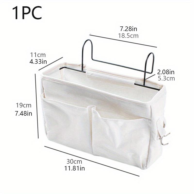 1 Stück Hängekorb fürs Bett fürs Wohnheim, Aufbewahrungsregal fürs Bett, Stoffkorb zur Snackaufbewahrung im Wohnheim, Hängetasche zur Aufbewahrung am Schreibtisch weiß