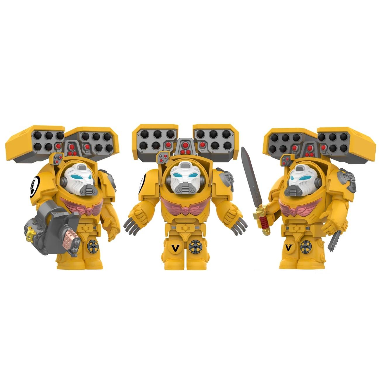 Warhammer Minifigur Rüstungs- und Waffen-Zusammenbau Spielzeug gelb