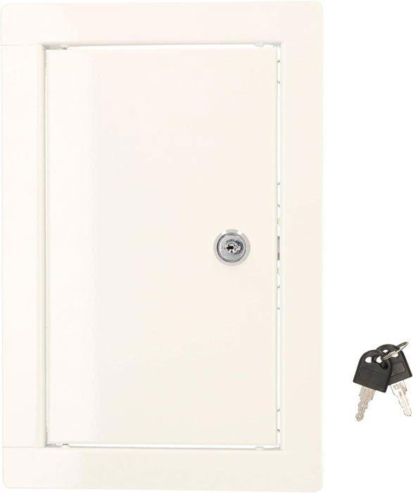 Revisionsklappe - KOTARBAU - 15 x 25 cm - Metall - Weiß - Mit Schlüsseln weiß