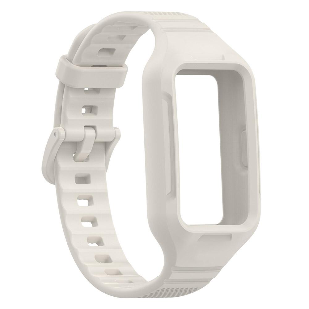 Silikonarmband für Huawei Band 9 8 7 6 Armband Armband für Honor Band 6/Honor Band 7 Integriertes Band + Hülle Huawei Band 6/7/8 elfenbein