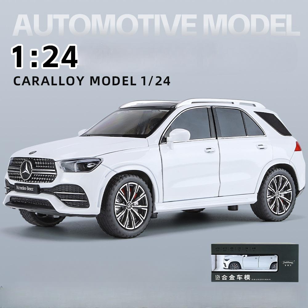 Benz GLE 350, Legierungsautomodell im Maßstab 1/24, Licht- und Soundeffekt, Druckgussauto, Spielzeugauto für Jungen, Geburtstagsgeschenk, Kinderspielzeug, Autosammlung 1/24-Size:20.5*8.5*7.5cm weiß