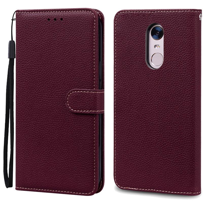 Für Xiaomi Redmi 5 Plus Hülle Redmi 5 Stoßfeste Brieftasche Flip Hülle für Xiomi Redmi 5 plus 5plus Handyhüllen Leder Fundas Shell For Redmi 5 Plus wein rot