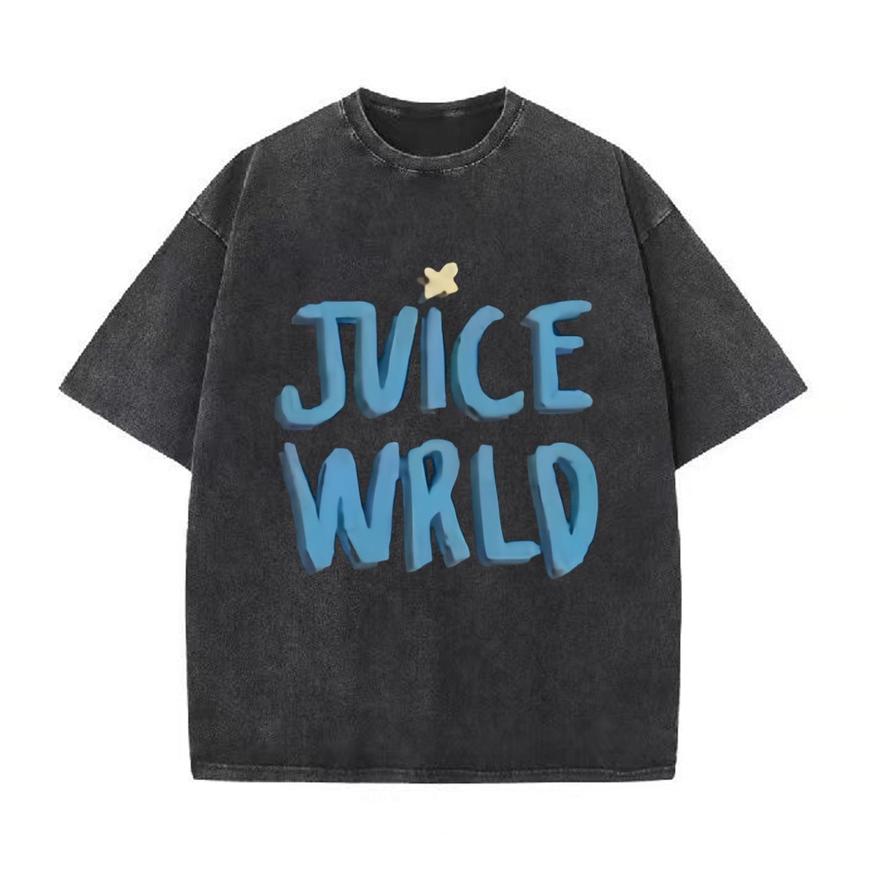 Retro Washed Vintage T-Shirt Männliche und weibliche Rapper Juice Wrld T-Shirt City Fashion T-Shirt Beliebtes Hip-Hop-T-Shirt M