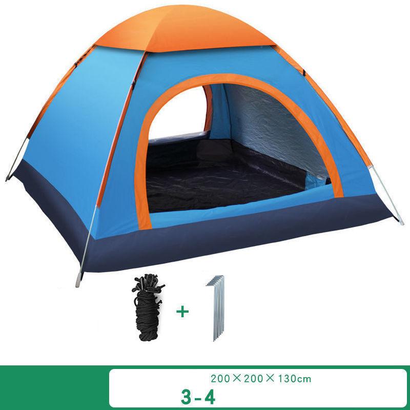 Zelt im Freien, 3–4 Personen, automatisches Outdoor-Camping, dick, regenfest, Geschwindigkeitsoffenes Zelt himmelblaue