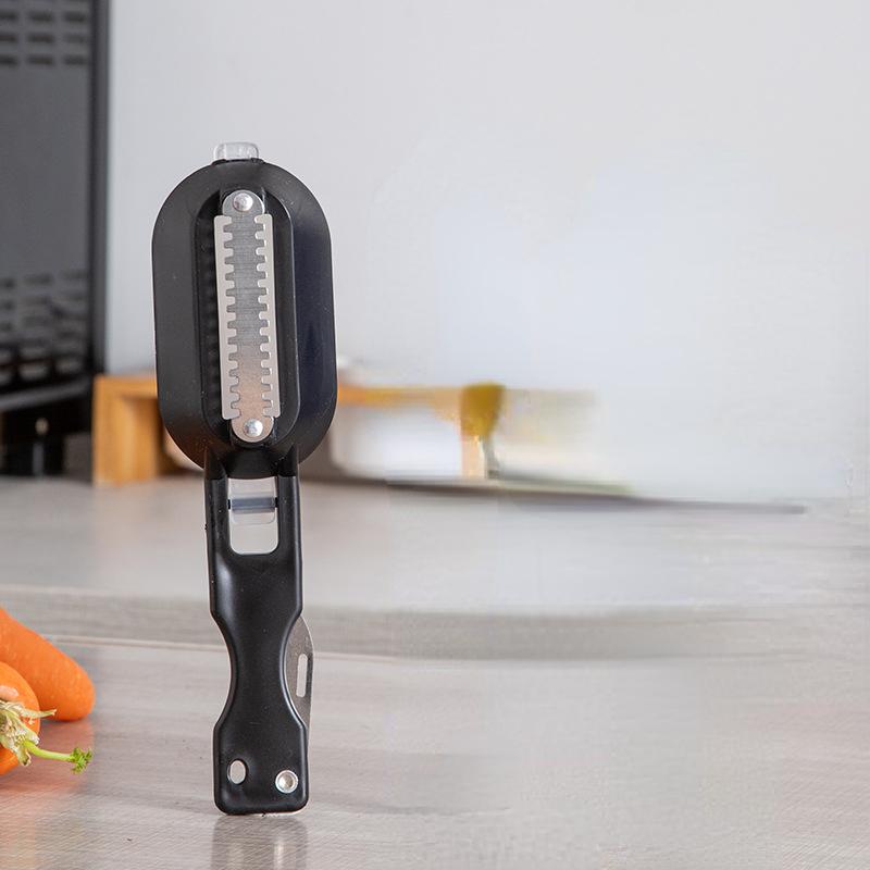 1PC Fisch Haut Pinsel Schnelle Entfernen Fisch Skala Schaber Hobel Werkzeug Fisch Scaler Angeln Messer Reinigung Werkzeuge schwarz