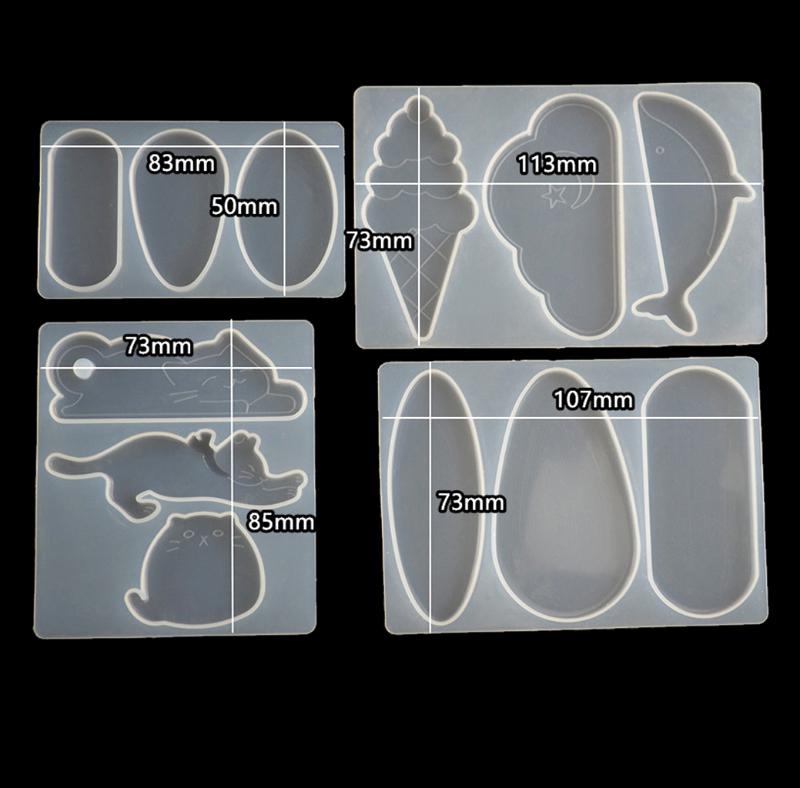 4-teiliges Gießform-Set für Harz, DIY-Haarnadel, Gussform-Set, Haarspange, Silikonharzform, Schmuckform für Epoxidharz, Haarnadel 1
