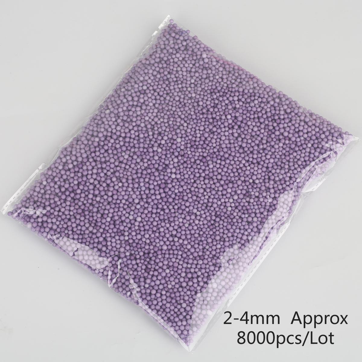 2–4 mm/5–10 mm mehrfarbige Schaumstoffkugeln, Mini-Perlen, Polystyrol-Styropor-Füller, Blasenball, DIY, Hochzeit, Weihnachten, Party-Dekoration 2-4mm 8000pcs violett