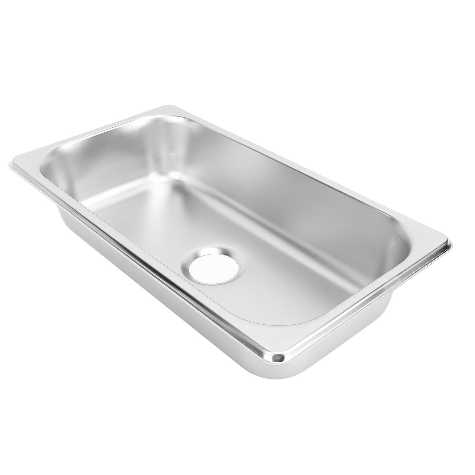 RV Waschbecken 304 Edelstahl 12,8x6,93x2,56 in Eingebettete Hand Waschbecken mit 40mm Ablauf Outlet für
