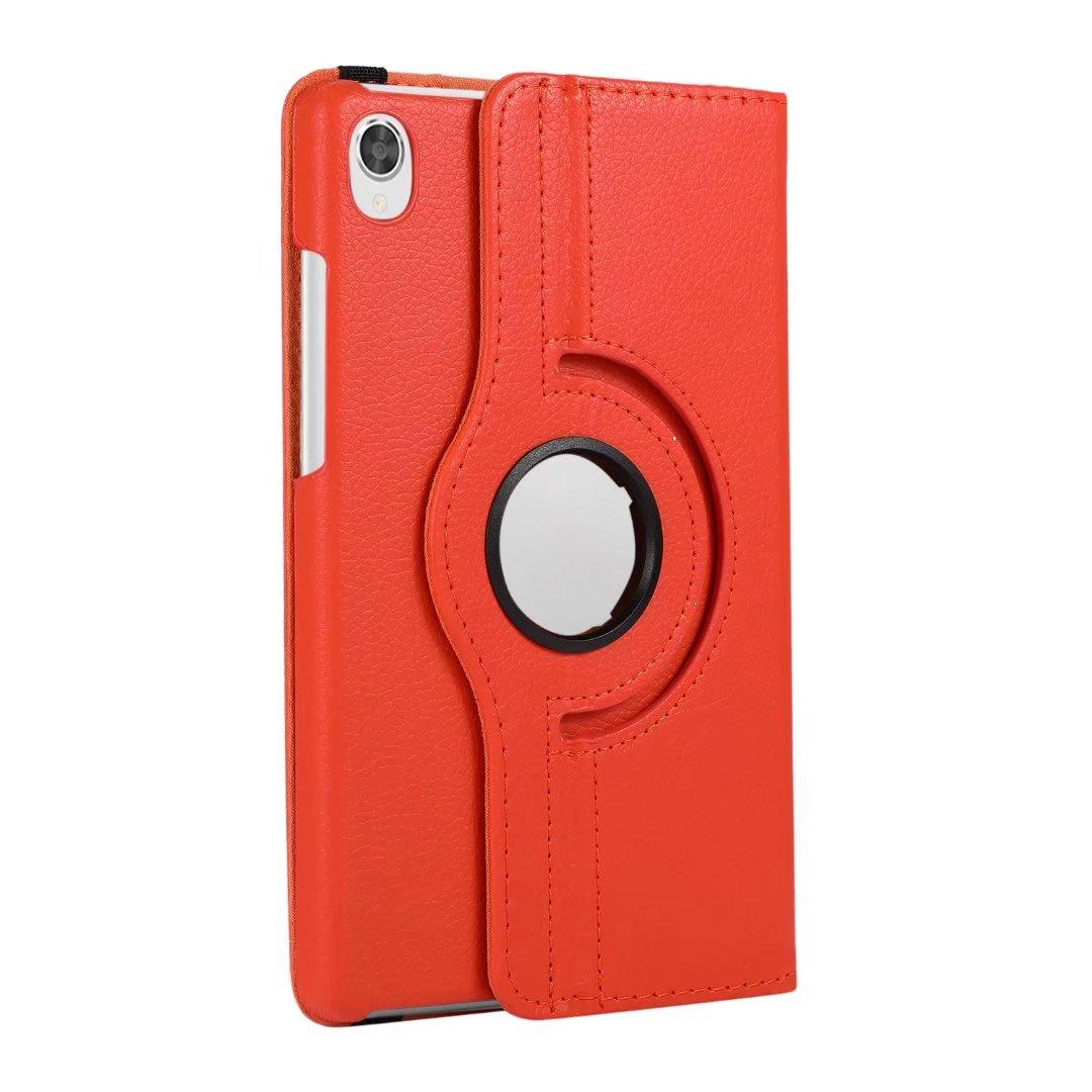 Für Lenovo Tab M8 TB-8505 8 Zoll, 360° drehbar, Standhülle für Lenovo Tab M8 plus 8705 8 Zoll, stoßfeste, einfarbige Abdeckung orange