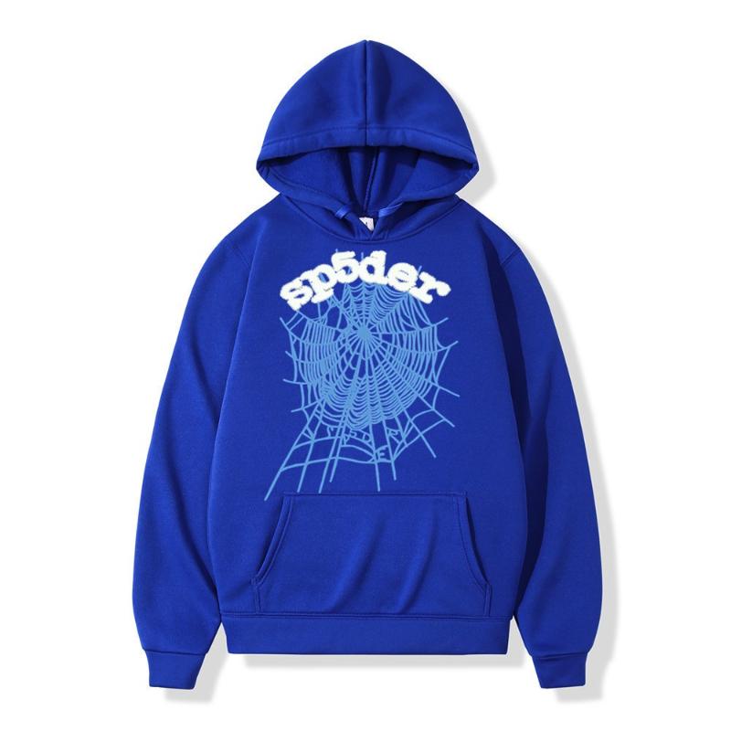 Pullover Langärmel Unisex Spinnennetz Sweatshirt Pullover Herren Damen Kapuzenpullover Winterfleece S blau