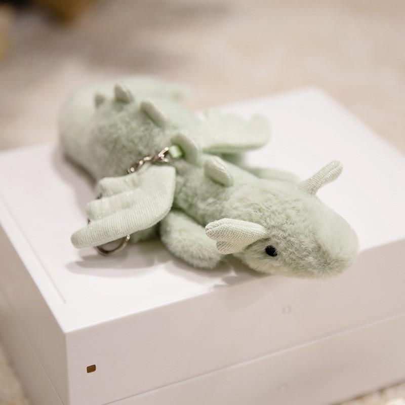 Plüschtier Jellycat Tier Schlüsselanhänger Superweich PP Baumwolle Taschenanhänger Geschenk für Kinder Green Dragon