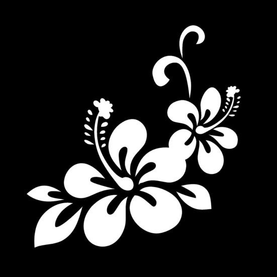 Blumen-Blumen-Auto-Aufkleber, selbstklebende Auto-Karosserie-Fensterdekoration weiß