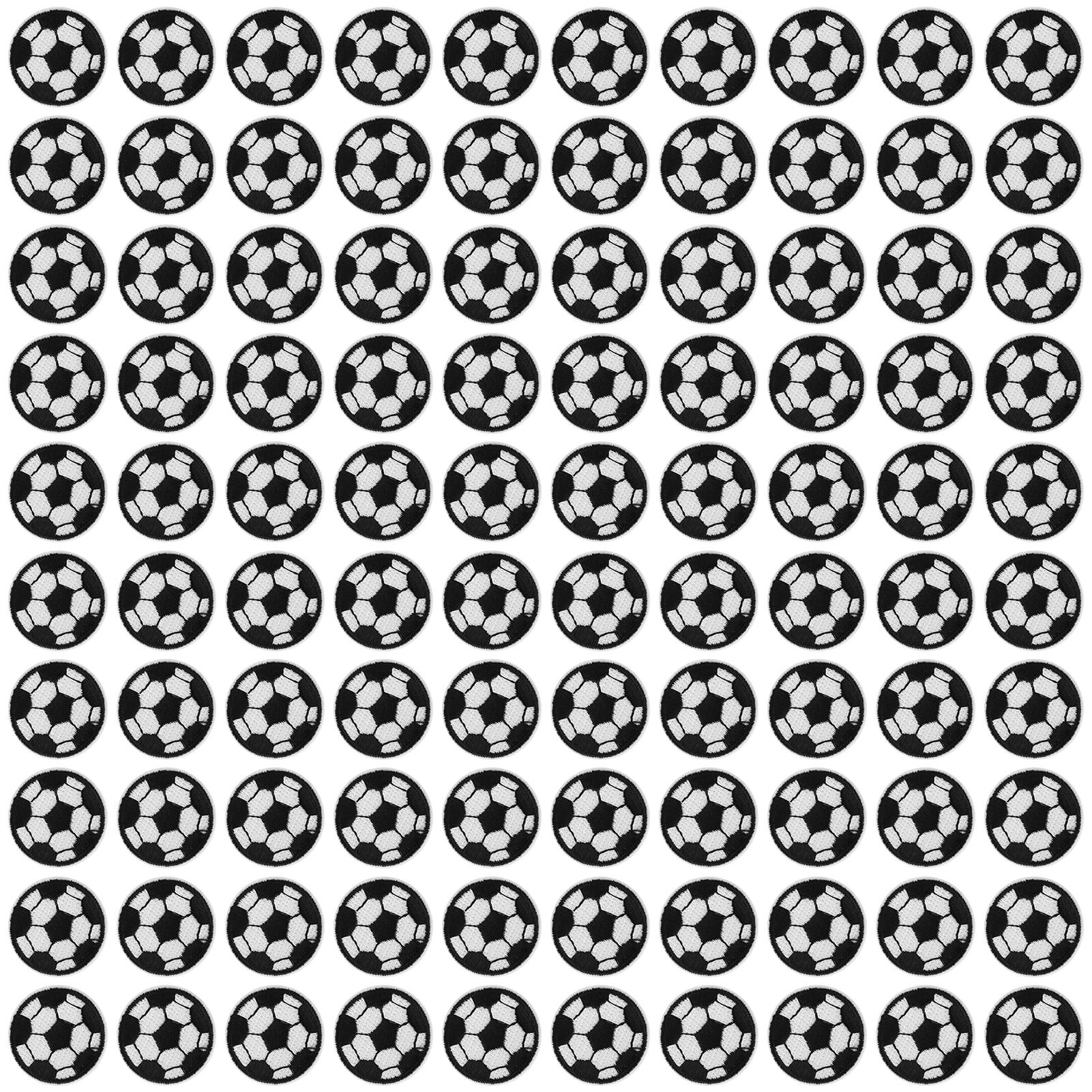 100Pcs Fußball Ball Stickerei Patches DIY Kleidung Dekoration Fußball Tuch Aufkleber 3cm