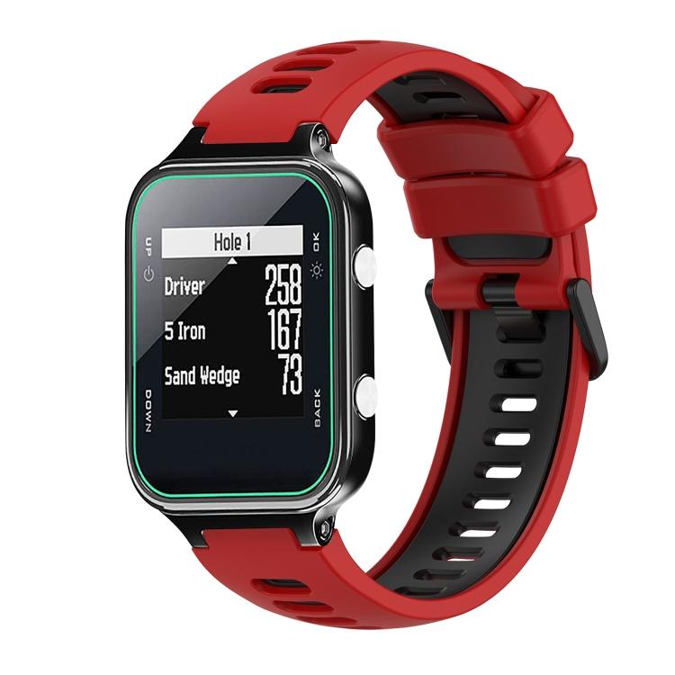 Für Garmin Approach S20 Zweifarbiges Silikon-Uhrenarmband For Garmin Approach S20 rot