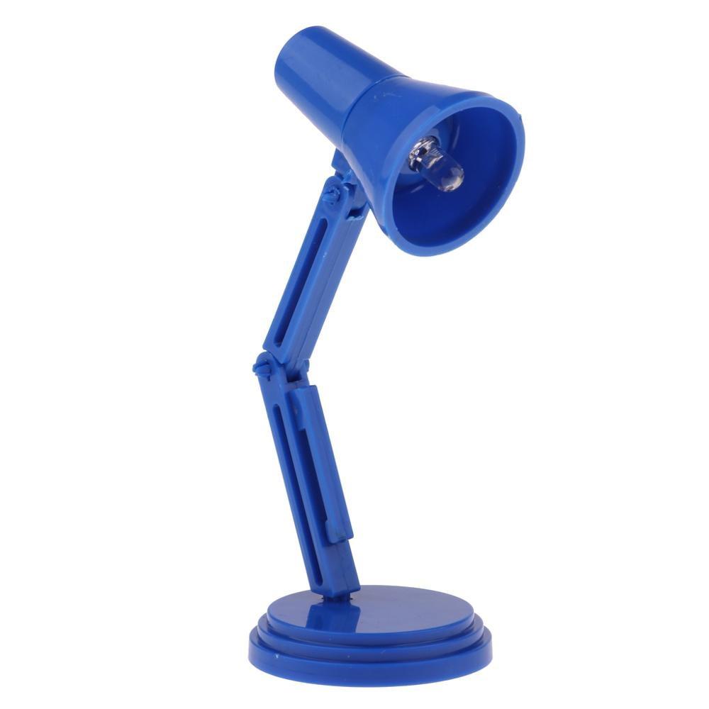 Weiße LED-Schreibtischlampe im Maßstab 1:6, Modellmöbel für Hot Toys, BJD, Puppenhaus, Zubehör für Kinder, Rollenspiel-Spielzeug blau