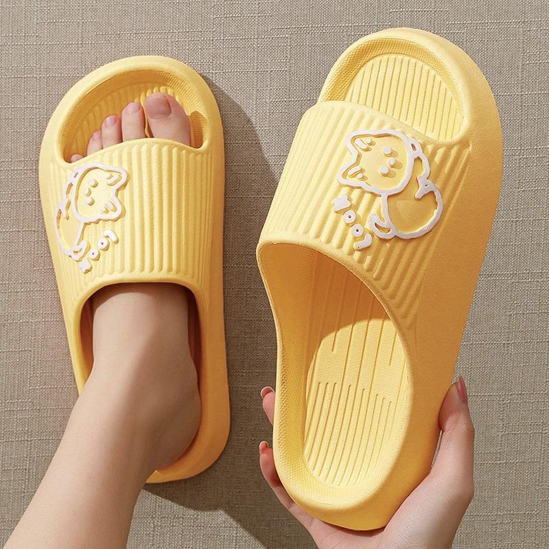 2024 frauen Weiche Sohle Wolke Hausschuhe Sommer Strand Dicke Plattform Slipper Sandalen Frauen Eva Hausschuhe Paar Hause Flip-Flops 40-41 gelb