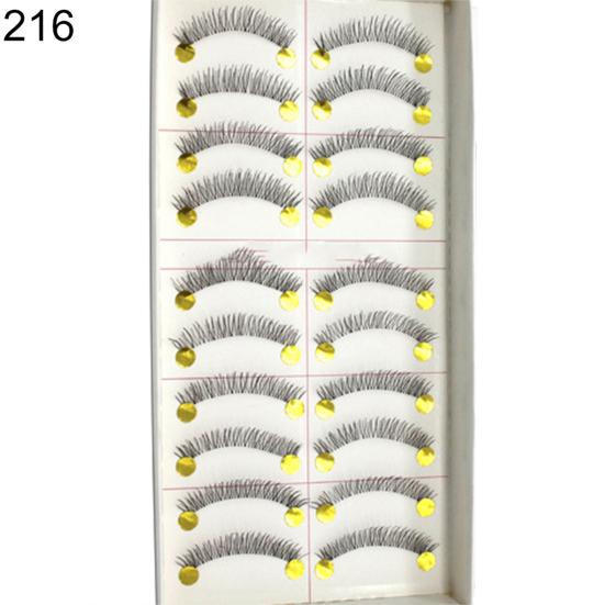 10 Paar natürliche, überkreuzte, verlängerte Wimpern für Hochzeit, Party, Make-up, falsche Wimpern One size