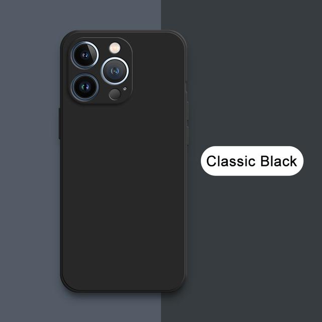 Fashion Square Liquid Silikonhüllen mit eingesetztem Stoff für iPhone 11 12 13 14 15 16 Pro Max Plus Mini Covers iPhone X XR XS MAX 7 8 6 6s iPhone 15 Plus schwarz