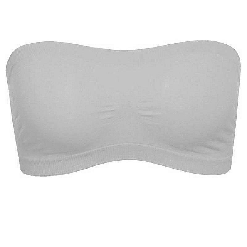 Damen Tube Top Trägerloser Bandeau-BH Unterwäsche Damen Bralette Nahtlose trägerlose Tops Hohl umwickelte Brust-BHs 4XL grau