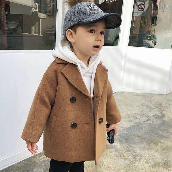 Hohe Qualität Gitter Kinder Mantel Wolle Mantel Für Jungen Mode Herbst Winter Jacke Jungen Windjacke Kinder Winter Mantel 110 hellbraun