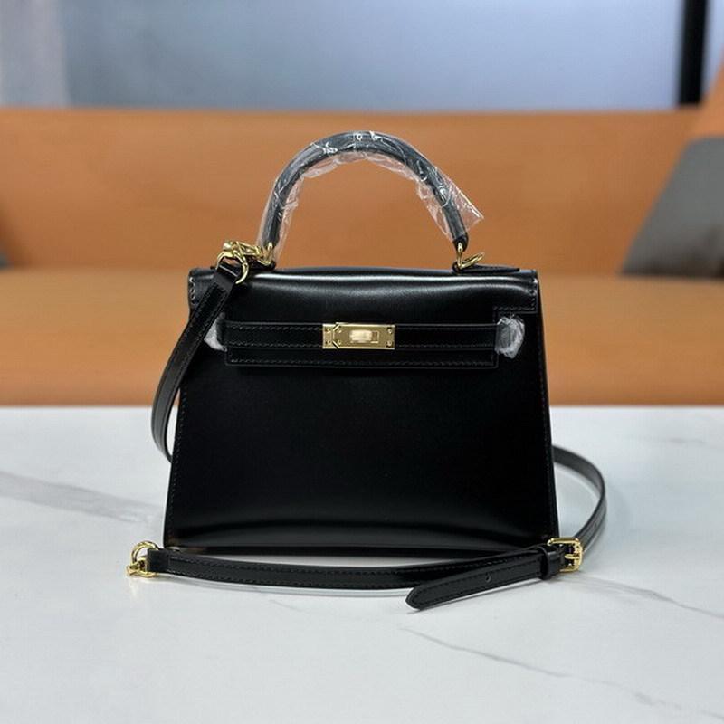 2025 neue Leder Rindsleder Damen Tasche Mini Tasche BOX Glänzend Leder Lackiert Leder Tasche + handtasche Schulter Tasche 25CM+1 thin shoulder strap gold/schwarz