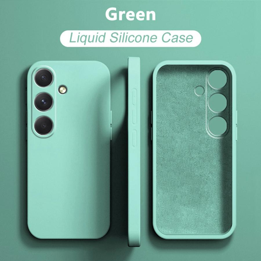 10 Farben Luxus Flüssigsilikon Handyhülle für Samsung Galaxy S25 S25+ S24 FE Ultra A06 A16 A26 A36 A56 5G A05 A05S A15 A25 A35 A55 Samsung Galaxy S24 Ultra hellgrüne