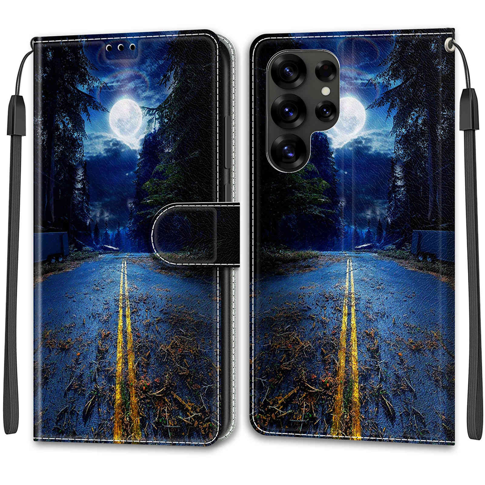 Luxuriöse, bemalte Ledertasche im Buchstil, Schutzhülle für Samsung Galaxy S25 S24 S23 S22 S21 S20 Plus Ultra/Samsung A36 A26 A16 A06 A55 A35 Samsung Galaxy A32 4G