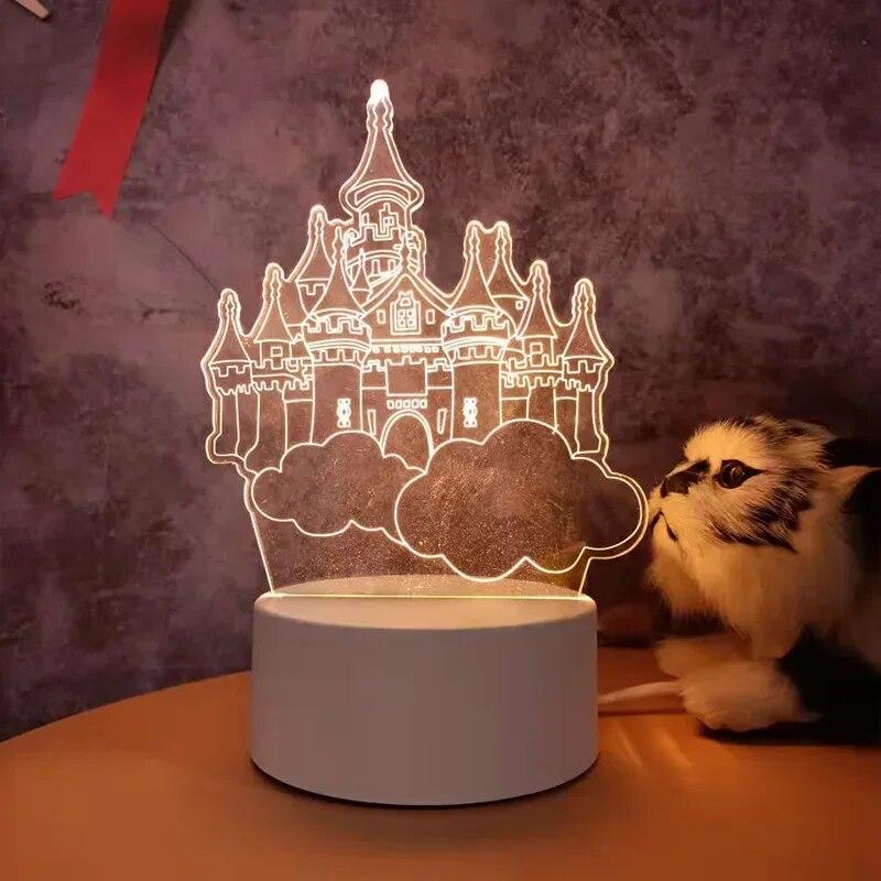 3D-Lampe, Acryl-LED-Nachtlichter, Bär, Dinosaurier, Kind, Nachtlicht, LED für Schlafzimmer, Dekoration, Weihnachtsdekoration, Hochzeit, Party, Gastgeschenke 3 Colors Light hellgrüne