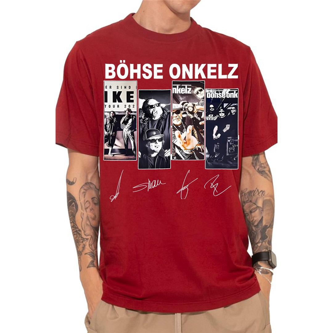 Band Böhse Onkelz Band Grafik T-Shirt Oversized Y2k Lässig Baumwolle Locker Herren Damen T-Shirts Weiblich Männlich Kleidung Bequemes Sommer Oberteil Tee S bunt