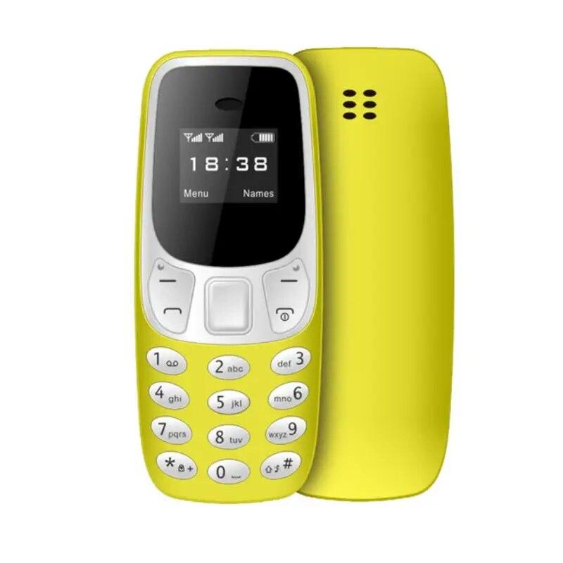BM10 Mini-Handy mit Dual-Sim-Karte und MP3-Player, freigeschaltetes FM-Handy, Sprachwechsel-Wähltelefon, kabelloses Headset gelb