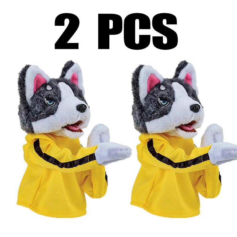Kung Fu Tier Husky Handschuhe Hund Interaktiv Hand Boxen Marionette Fingerkampf Geräusch Plüschtier Kinderspielzeug Geburtstagsgeschenk 1/2 Stück OneSize