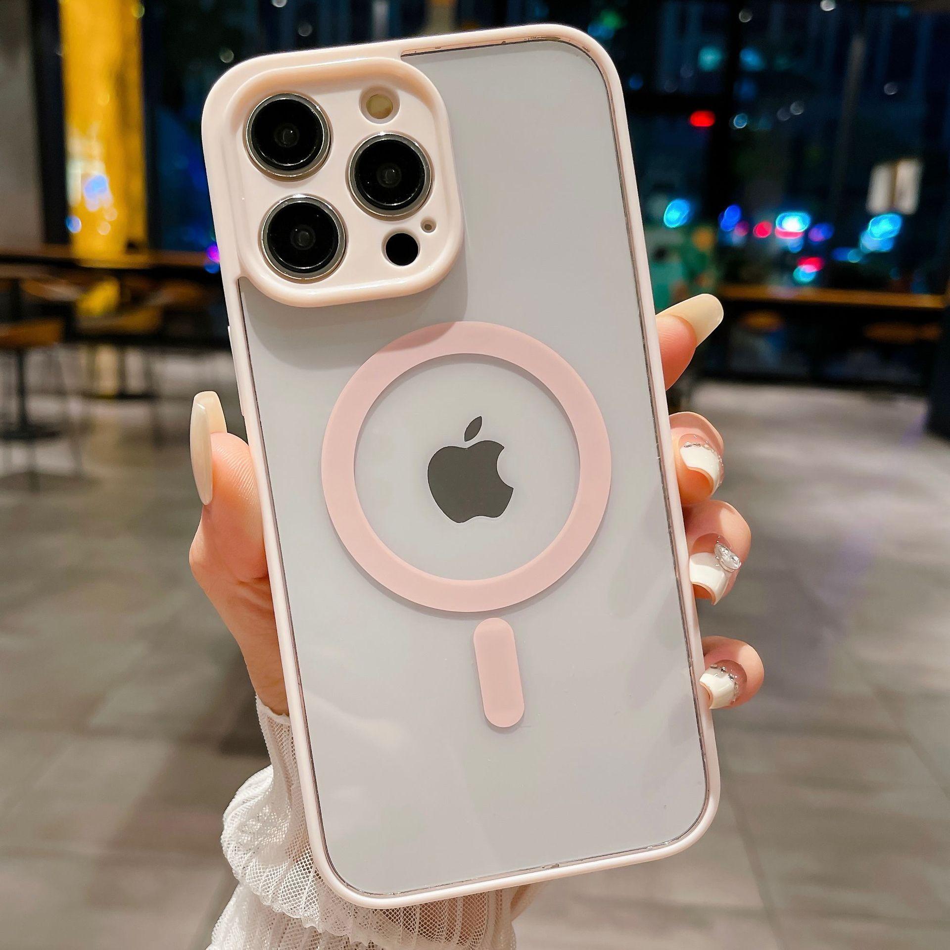 Die Feinporen-Acryl-Matt-Hülle des iPhone 16 ist für die magnetische Handyhülle Apple 15 14promax geeignet und stoßfest. Apple 11Promax rosa